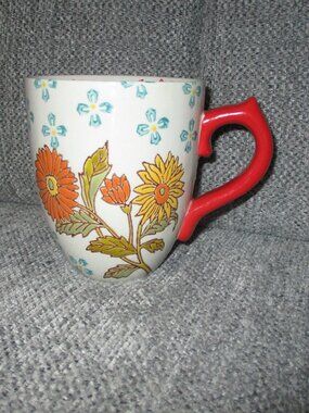 Dutch Wax by Coastline Imports Large Floral Coffee/ Tea Cup/ Mug With 3D